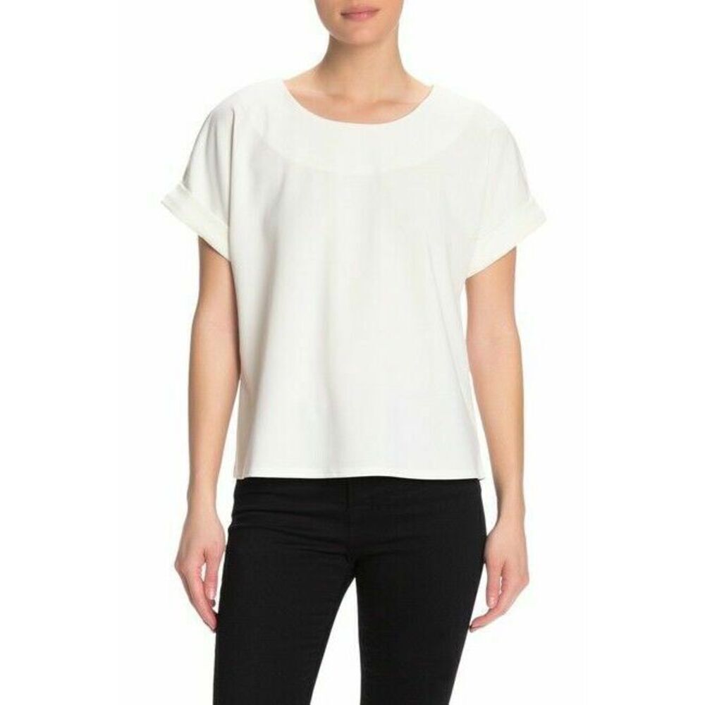 Melloday women's Folded Cuff Back Zip Blouse Top many sizes and colours